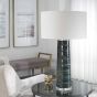Teal & Black Distressed Lamp