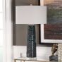 Teal & Black Distressed Lamp
