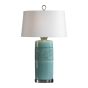 Teal Glaze Oval Column Lamp