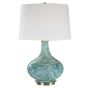 Blue Gray Mottled Glass Lamp