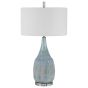 Coastal Style Aqua Crackle Lamp