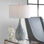 Coastal Style Aqua Crackle Lamp