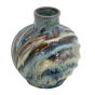 Short Blue Brown Abstract Vase