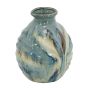 Cream Blue Brown Abstract Vase