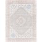 5'3" x 7' Ivory & Plum Rug