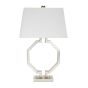 Silver Leaf Open Hexagon Lamp