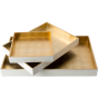 White and Gold Leaf Tray-Large