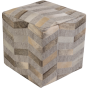 Hair on Hide Chevron Floor Pouf