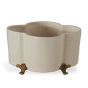 Cream Quatrefoil Footed Planter