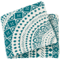 Teal Medallion Knitted Throw