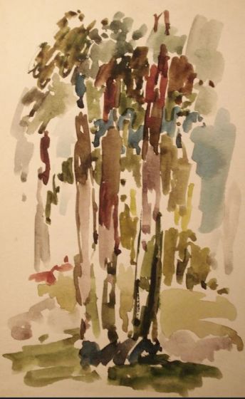 Trees Watercolor Landscape