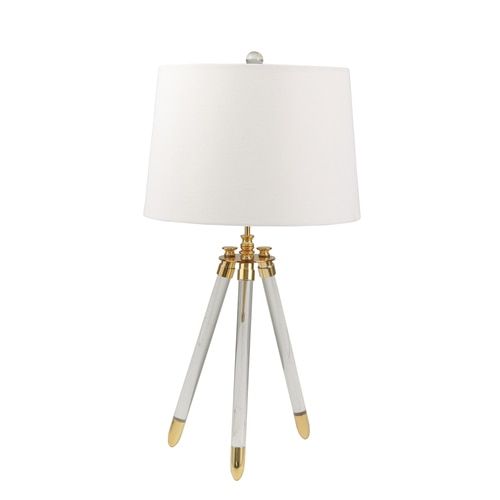 Gold Acrylic Tripod Table Lamp