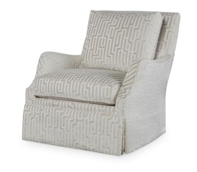 Silver Skirted Swivel Chair