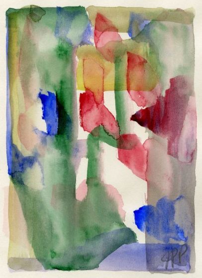 Blue, Red, Green Abstract