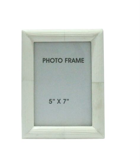 5” x 7" White Carved Bone Frame