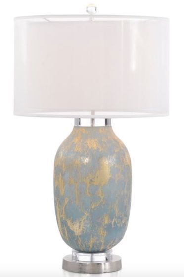 Robin's Egg Blue Speckled Lamp