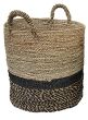 Large Black Seagrass Basket