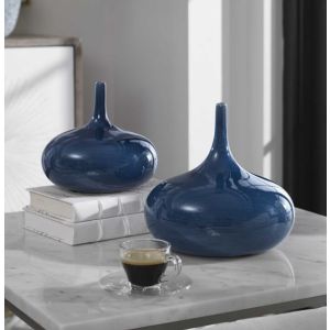 Small Blue Stem Vase