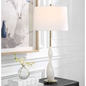 Curved Base White Lamp