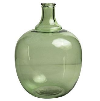 Short Transparent Green Vase