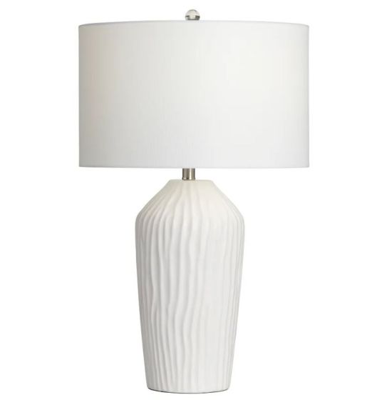Rippled White Ceramic Lamp