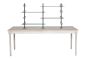 Wood Table with Glass Shelves