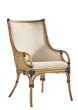 Black Leather & Rattan Chair