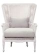 White Caned Wing Back Chair