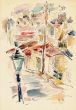 Cityscape Downhill Watercolor