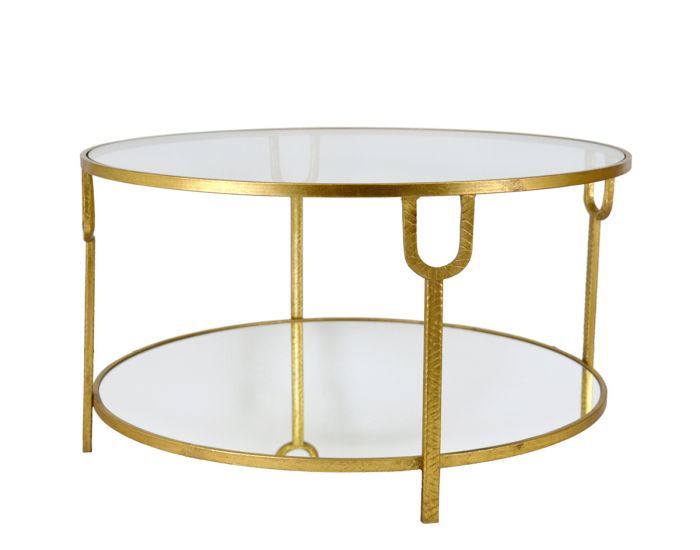 Small Gold Round Coffee Table