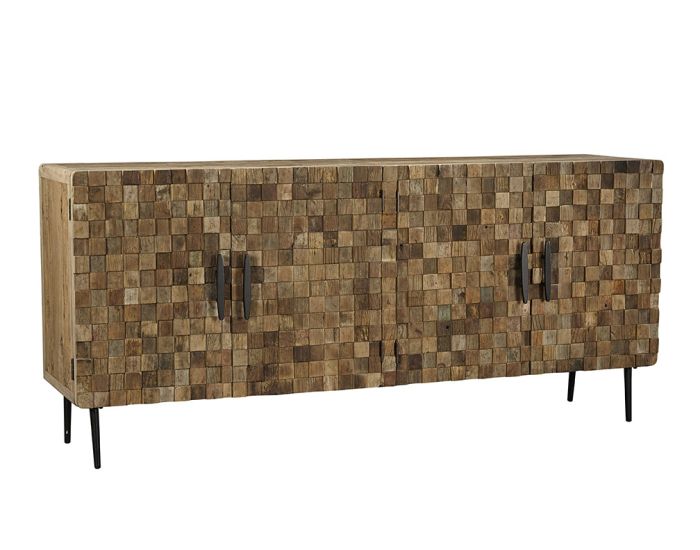 Basket Weave Wood Sideboard