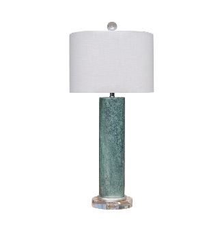 Grey Jade & Crystal Lamp