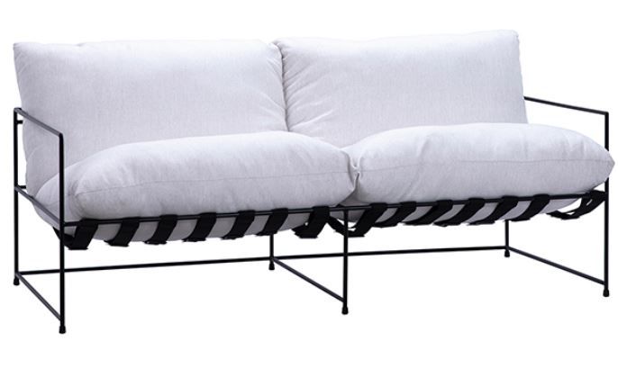 Off White & Black Two Seat Sofa