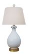 Cream White Lotus Vase Lamp