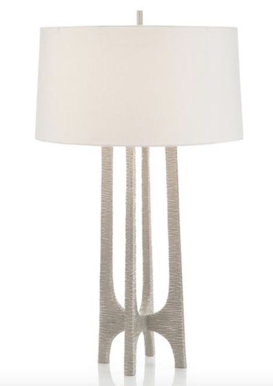 Textured Nickel Arc Table Lamp