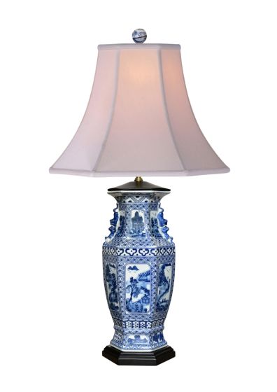 Blue & White Canton Vase Lamp