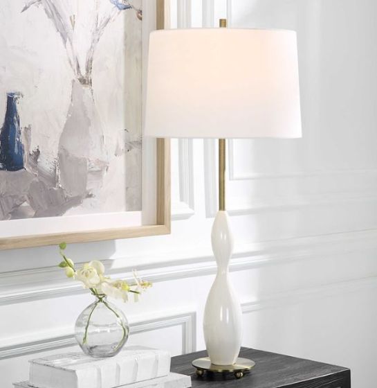 Curved Base White Lamp