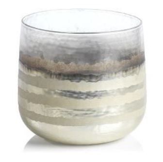 Lg White Smoke Candle Holder
