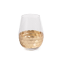 Stemless Gold Leaf Wine Glass