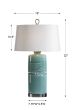 Teal Glaze Oval Column Lamp