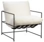 Iron Frame White Accent Chair
