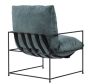 Blue Velvet & Metal Arm Chair