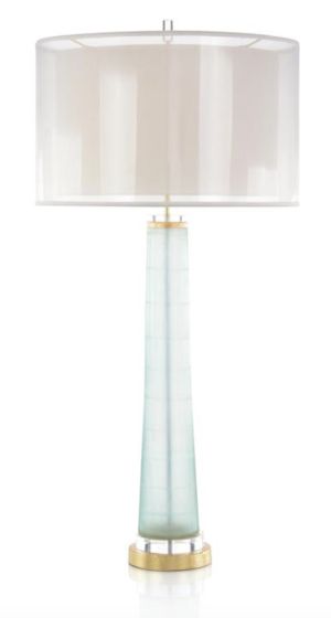 Pale Aqua and Gold Lamp