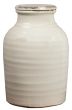 15" Medium White Lidded Vase