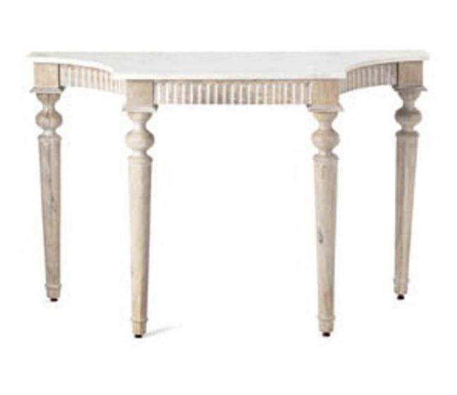 Wood & Marble Console Table