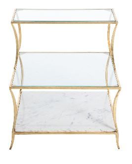 3 Tiered Gold Side Table