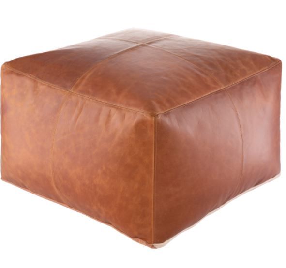 Brown Leather Ottoman