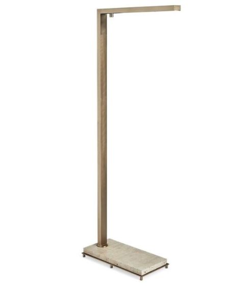 Brass & Travertine Floor Lamp