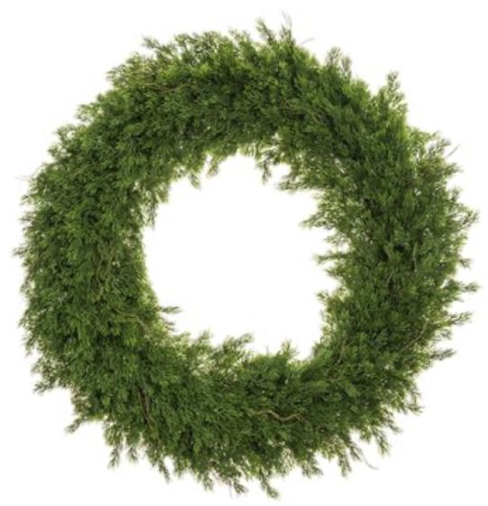 30" Green Cedar Wreath