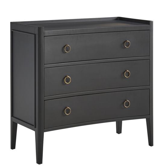 Black & Gold 3 Drawer Chest